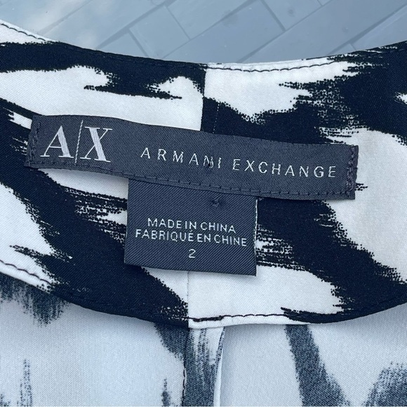 ARMANI Exchange Black & White Printed Dress Size 2 - Picture 5 of 11